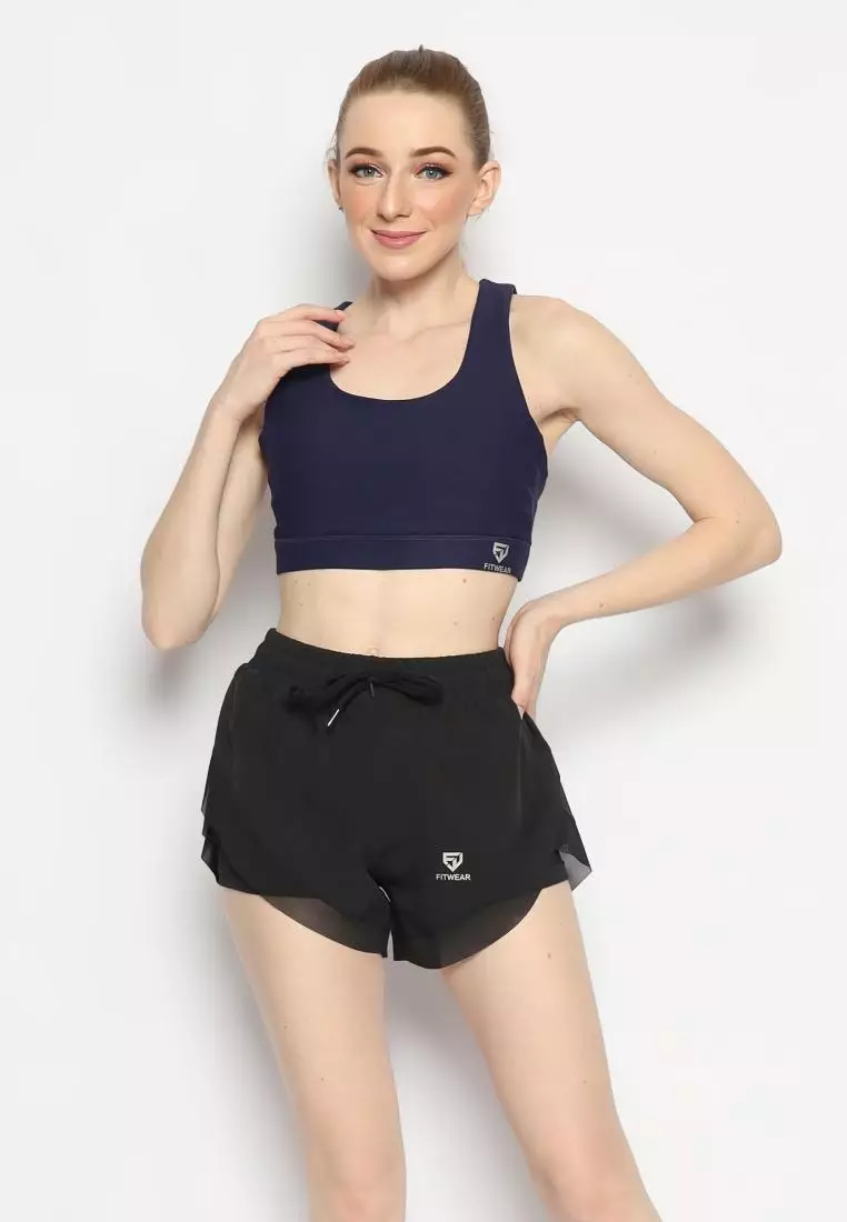 Fitwear - Sportbra Olahraga Wanita SAMANTHA [CAGED PLAIN] - EVENING BLUE