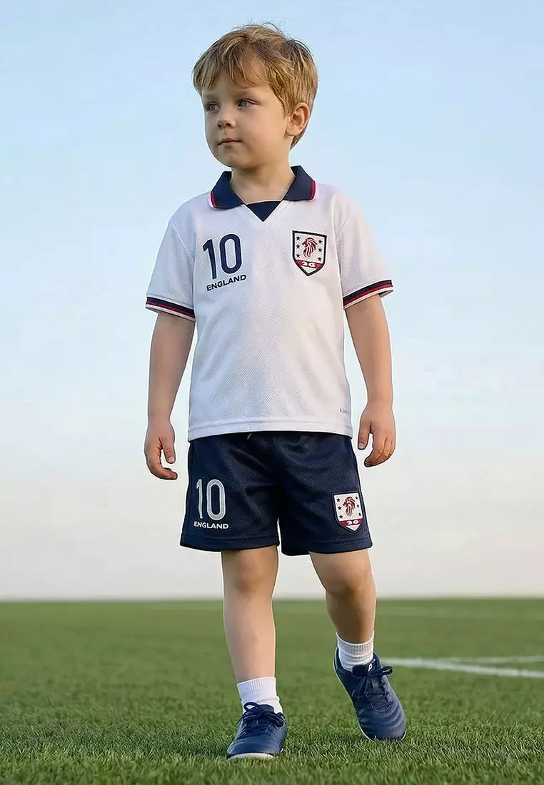 Babyshop Juniors Collared Short Sleeves Polo T-Shirt And Shorts Set With England Print