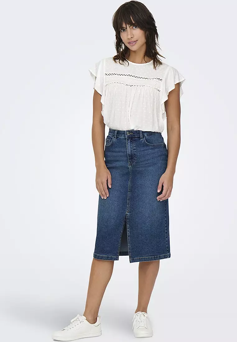 Short Sleeve Frill Woven Top