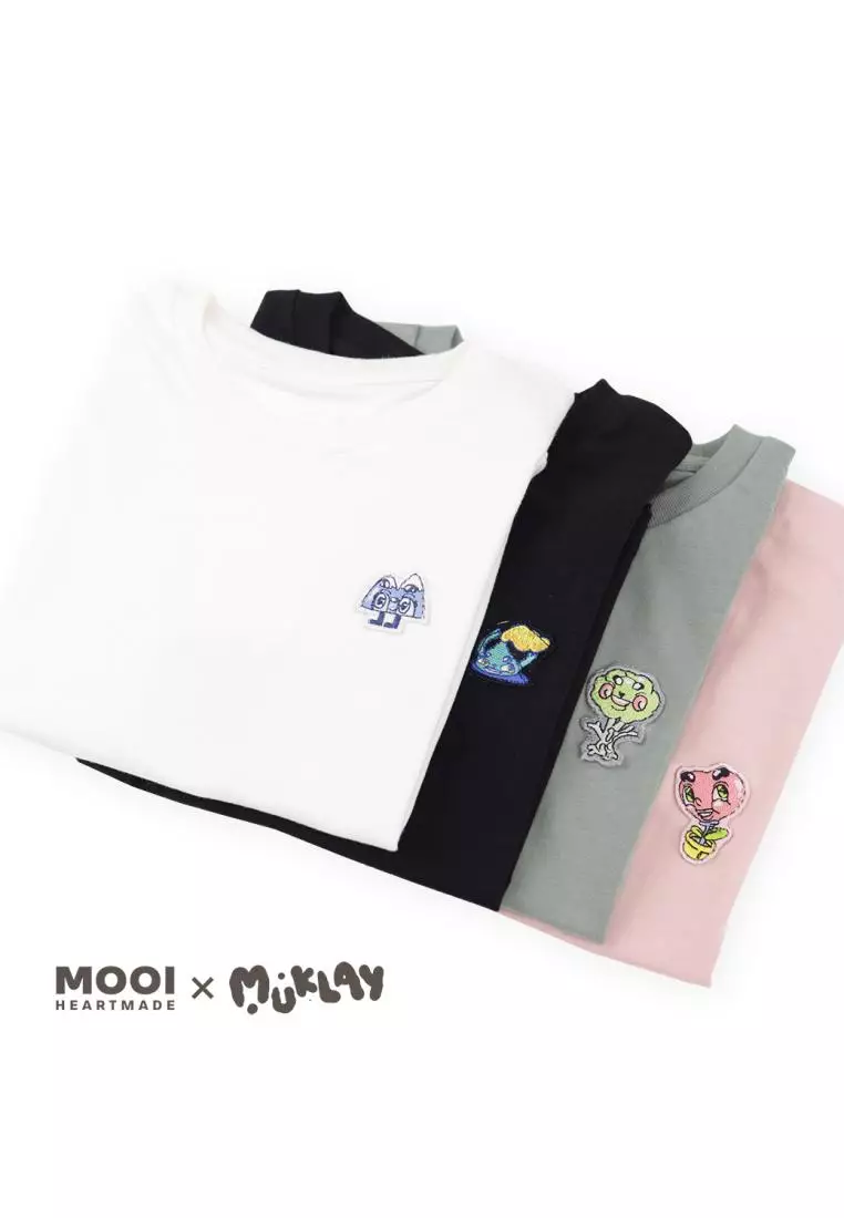 Mooi X Muklay Kaos Dewasa Unisex T-Shirt Basic Adult - Light Grey