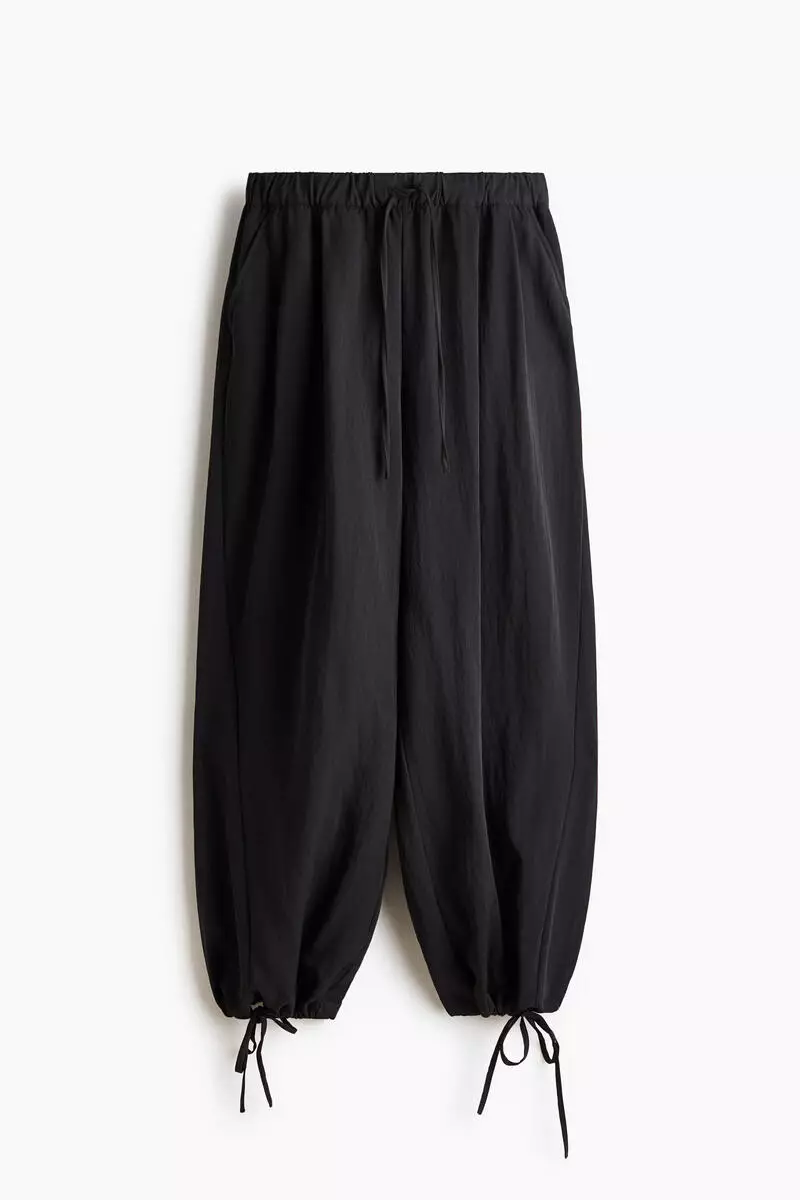 Tie-detail balloon trousers