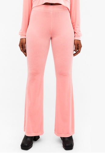Monki pink Majken velvet trousers 37D0DAAD9B18FBGS_1