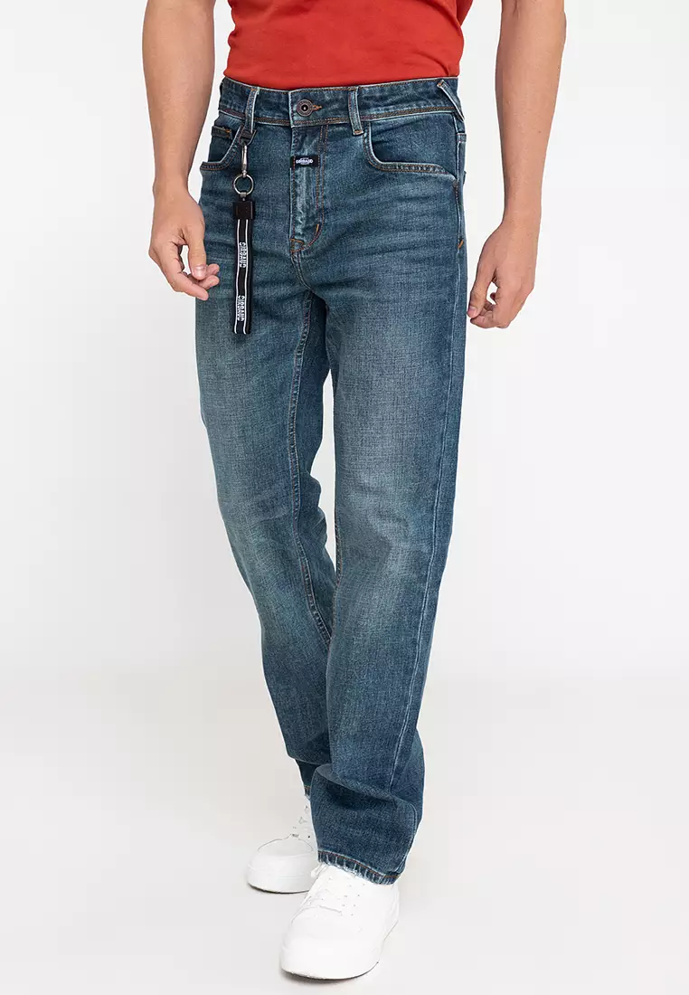 Men's Premium Denim Dark Blue L Event Straight Pants