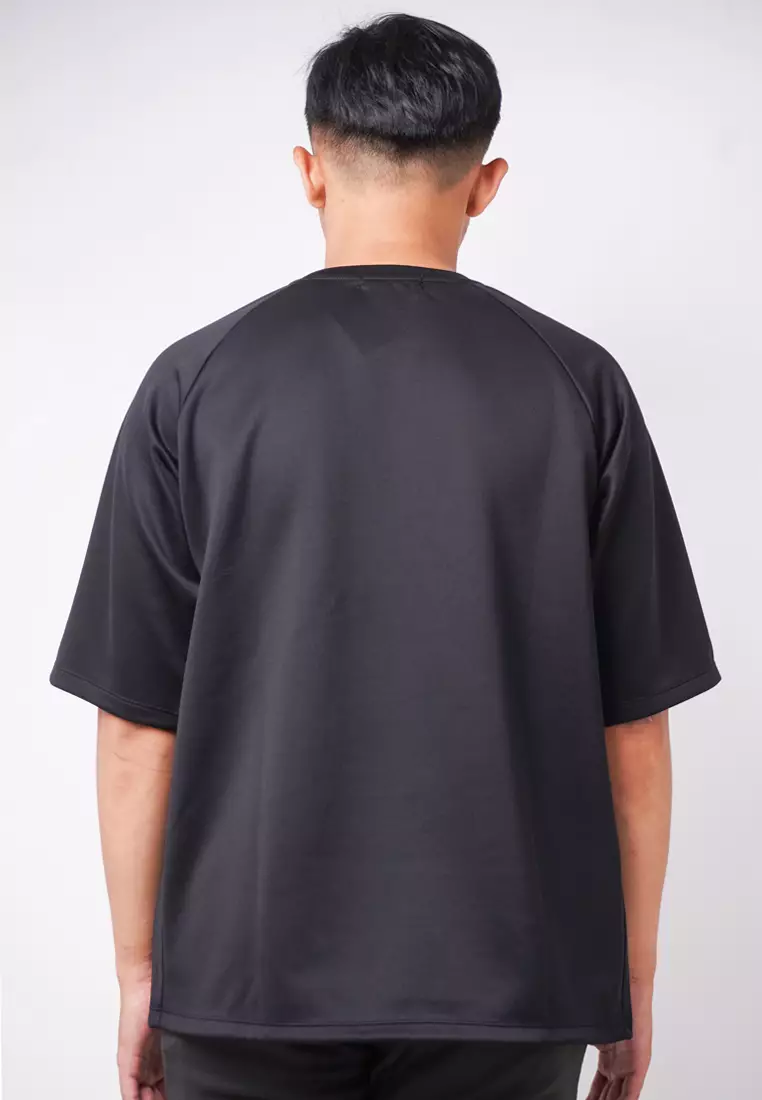 MTK03 Kaos Oversize Distro Pria Wave Hitam