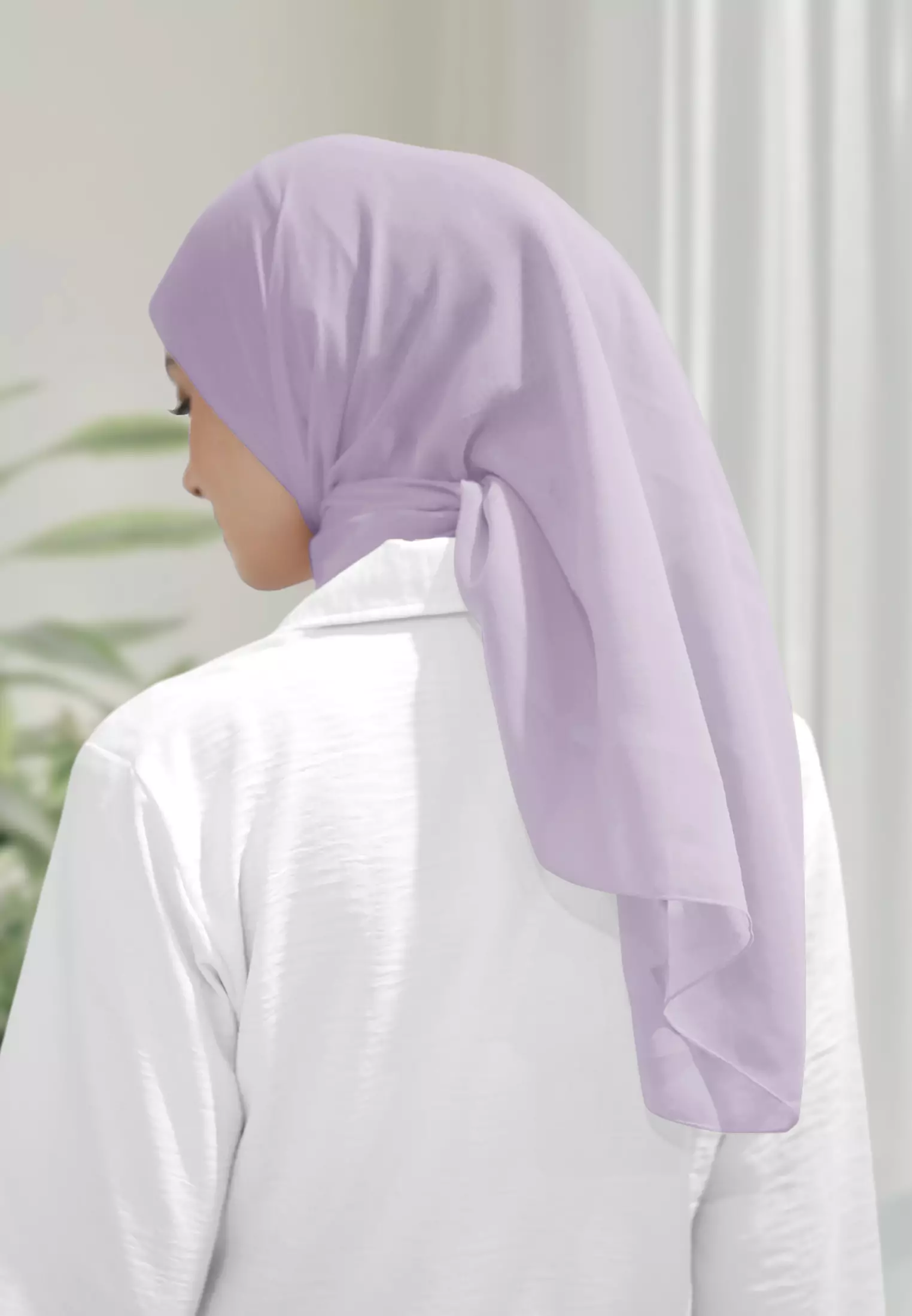 Haura Scarf Paris | Hijab Segiempat | Plain Paris Hijab Polos - Misty Lilac