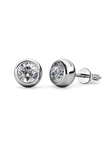 Her Jewellery white Birth Stone Moon Earrings (April) - Made with premium grade crystals from Austria 9844AACE78BD82GS_1