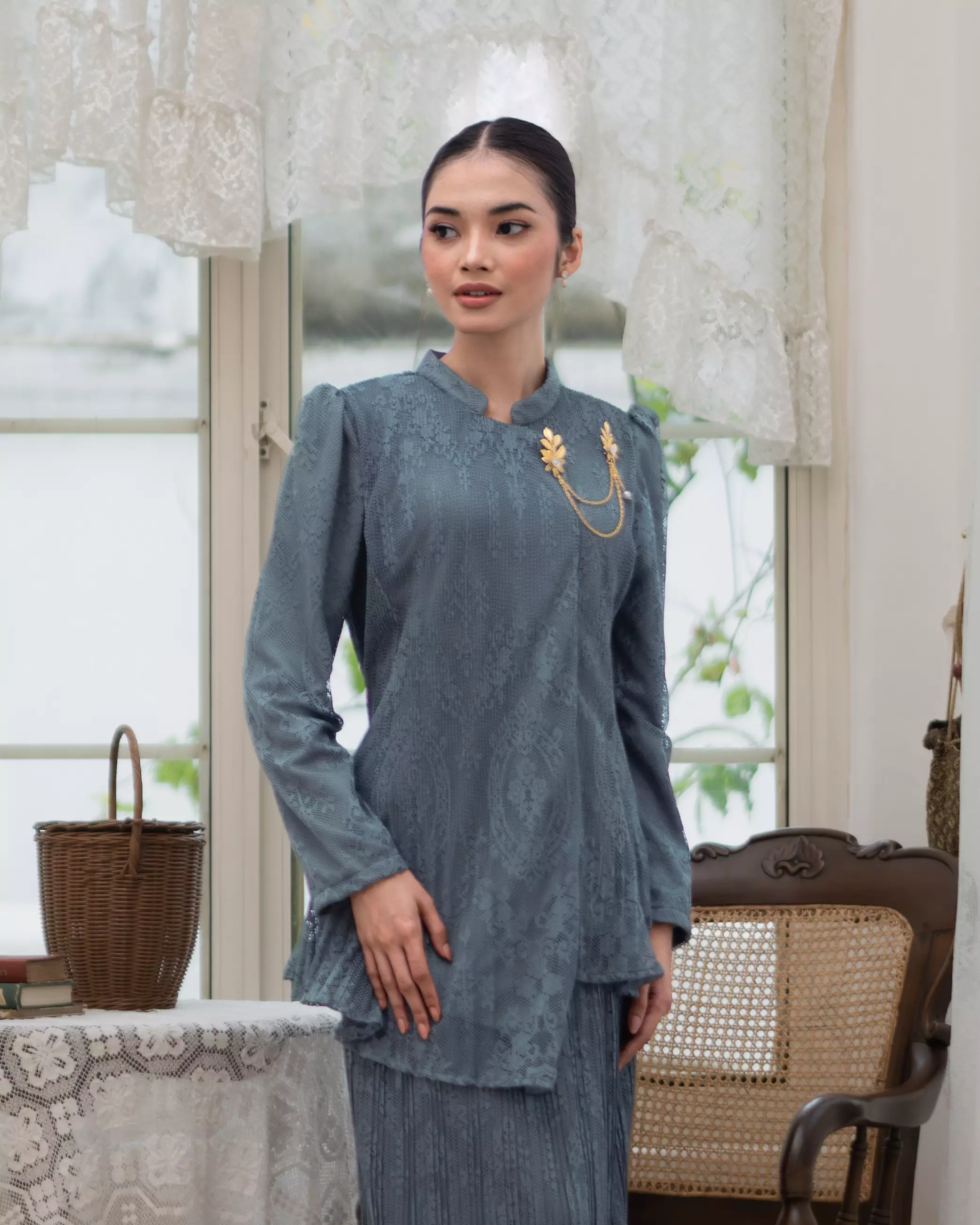 Nirmala Blouse - Steel Blue