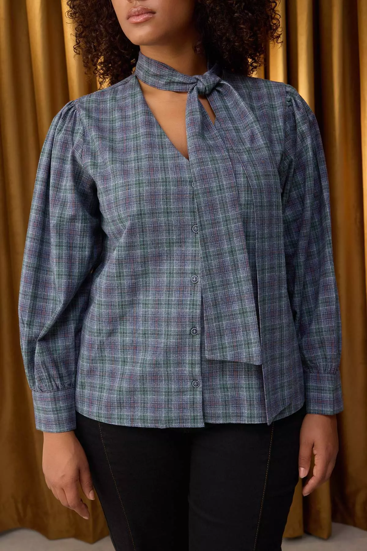 Multicolored Woven Plus Size Blouse