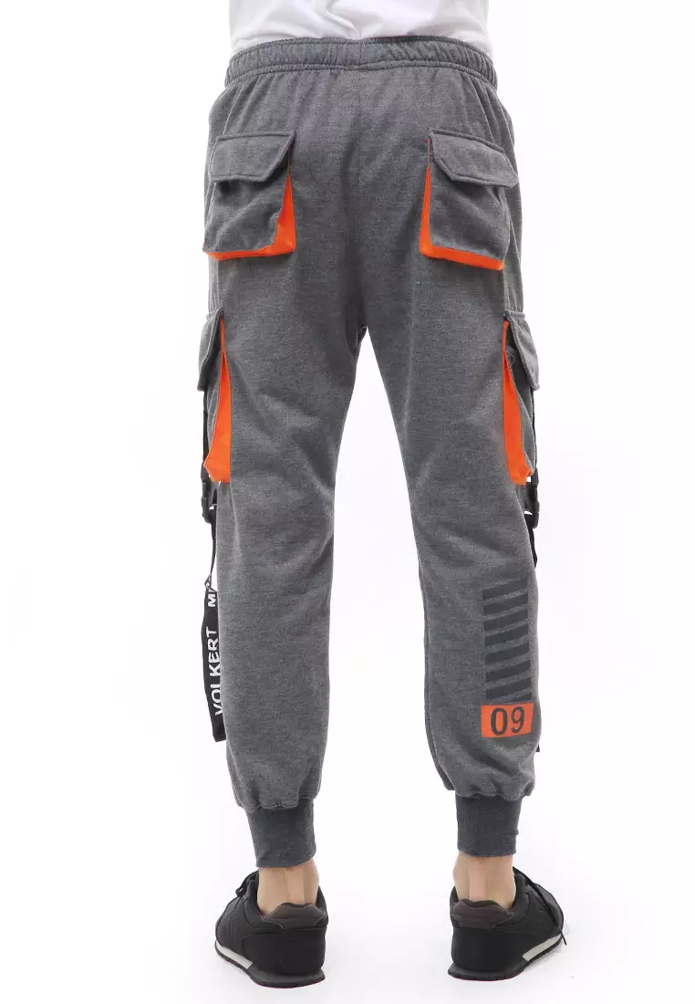 Locko Long Pants Celana Jogger Pria Stylish Design Material Fleece ORIGINAL - Dark Gray