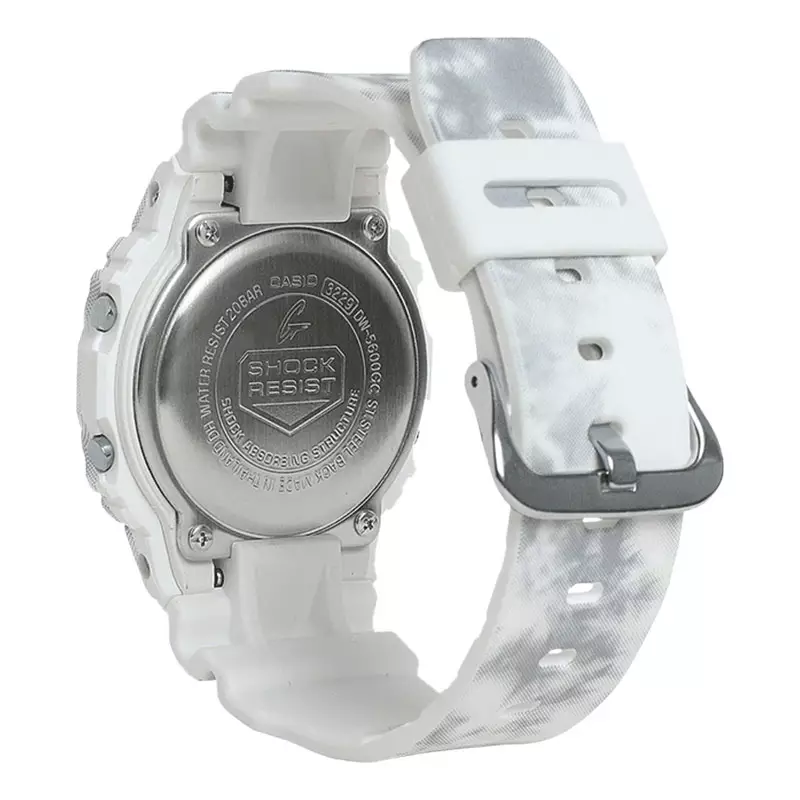 Jam Tangan Pria Casio G-Shock DW-5600GC-7DR Square Grunge Snow Camouflage Digital Dial Camouflage Resin Band