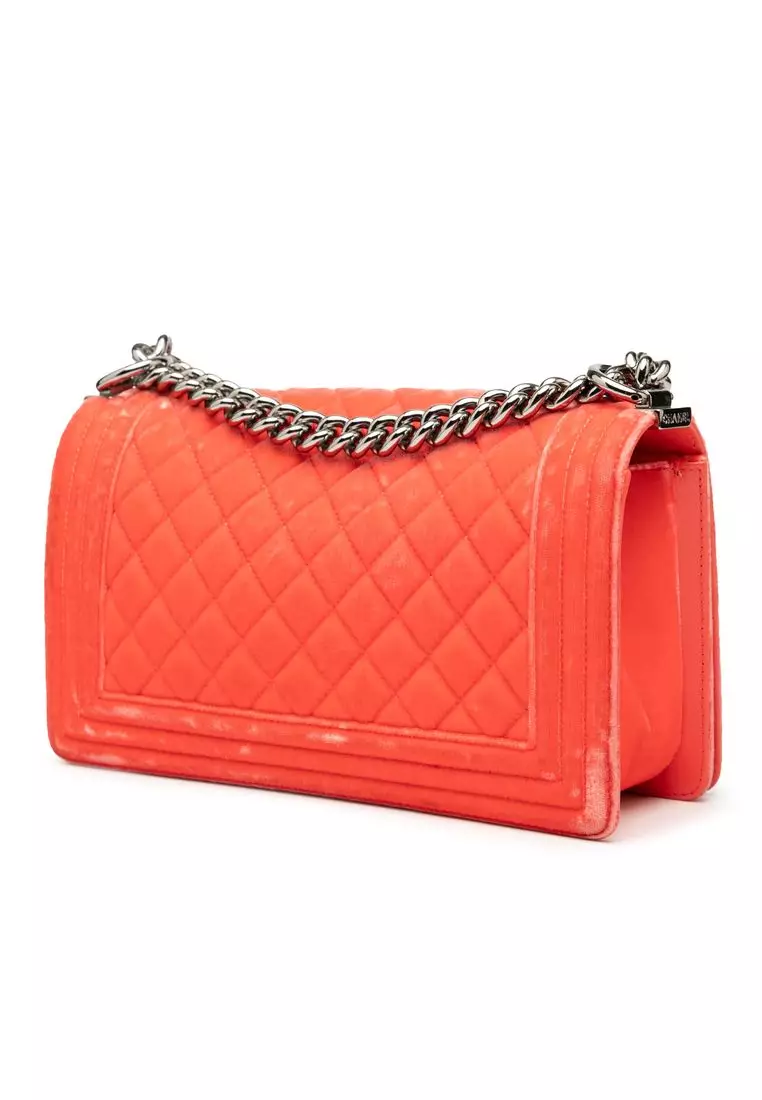Pre-Loved Chanel Old Medium Quilted Velvet Boy Flap