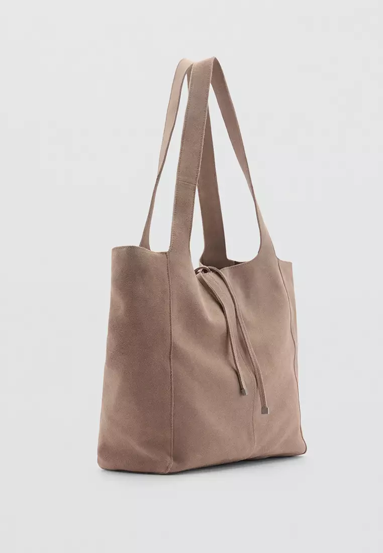 Mango leather shopper bag hotsell