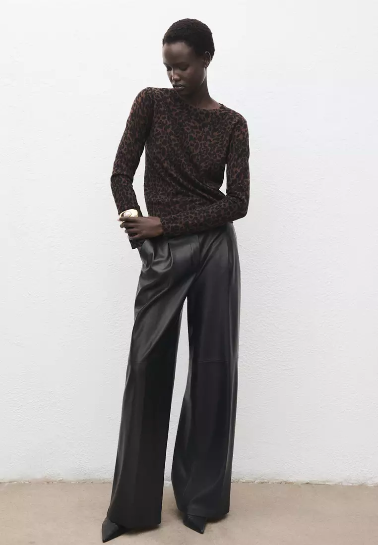 Ribbed Leopard-Print Sweater