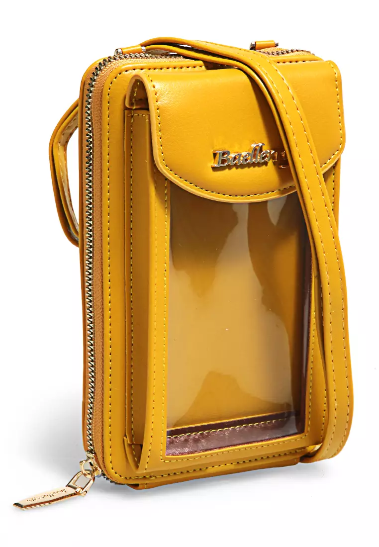 Sling Bag Wanita Tas Selempang Handphone Transparent Design Many Slot Material Leather ORIGINAL