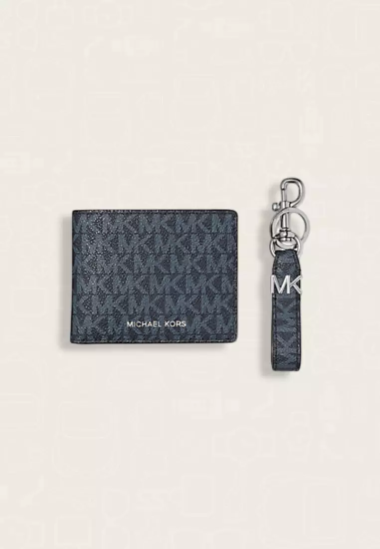 Michael Kors Logo Wallet and Key Chain Gift Set Admiral
