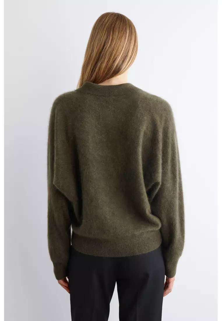 BRUSHED-CASHMERE POLO JUMPER