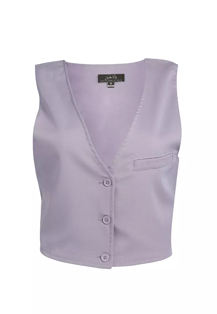 Rompi Kancing Kasual dengan Warna Ungu