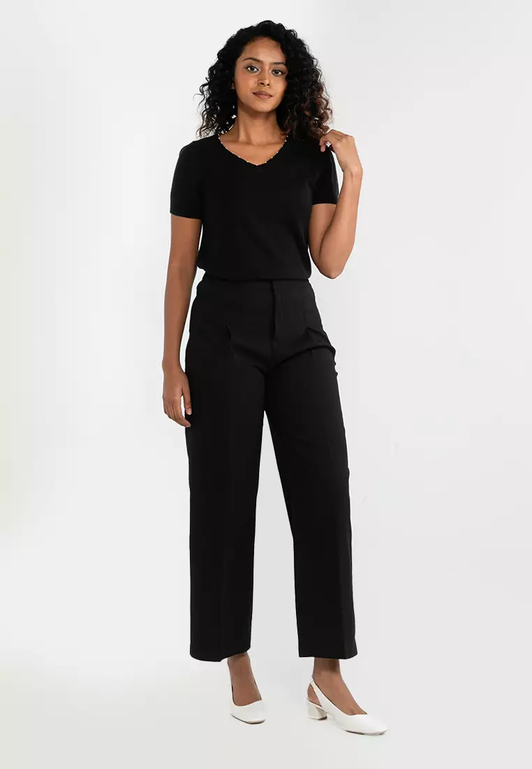 Buy G2000 Lurex Stripe New Wide Leg Pants 2024 Online | ZALORA Philippines