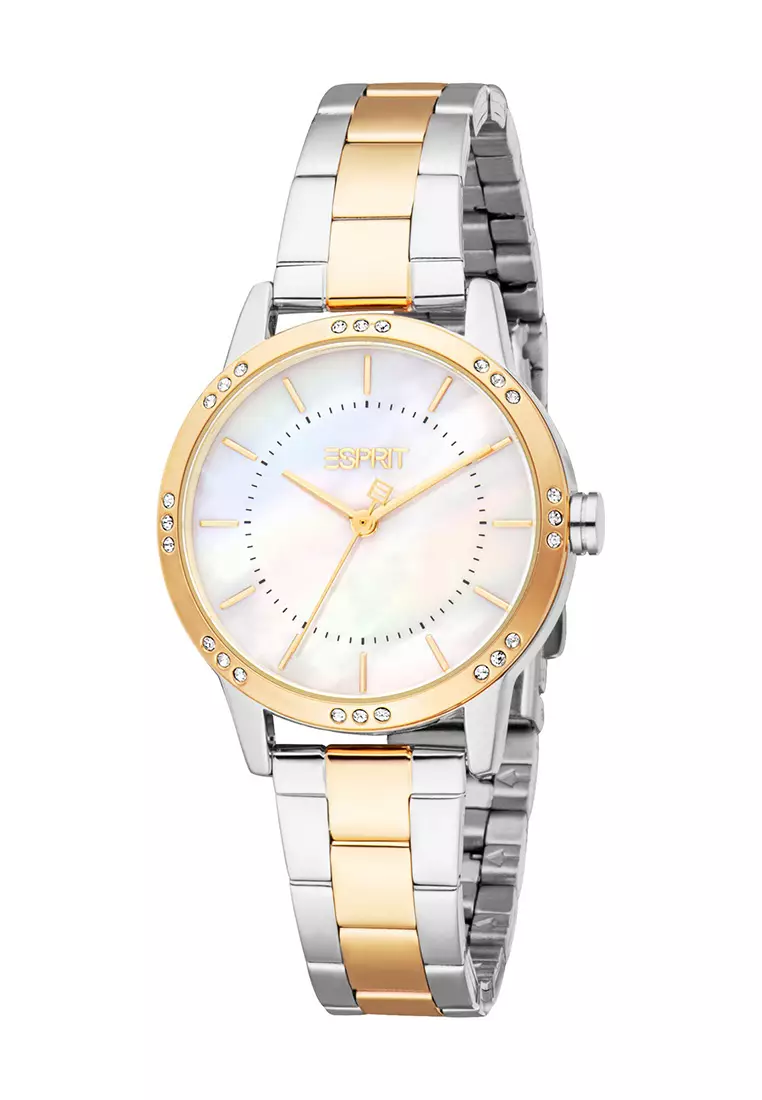 Esprit Nora Two Tone Stainless Steel Analog Quartz Watch For Women ES1L521M0045