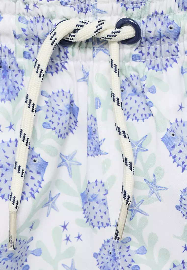 Marine-Print Swim Shorts