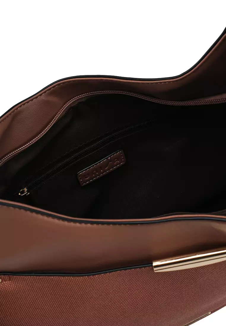 Duo-Texture Convertible Shoulder Bag