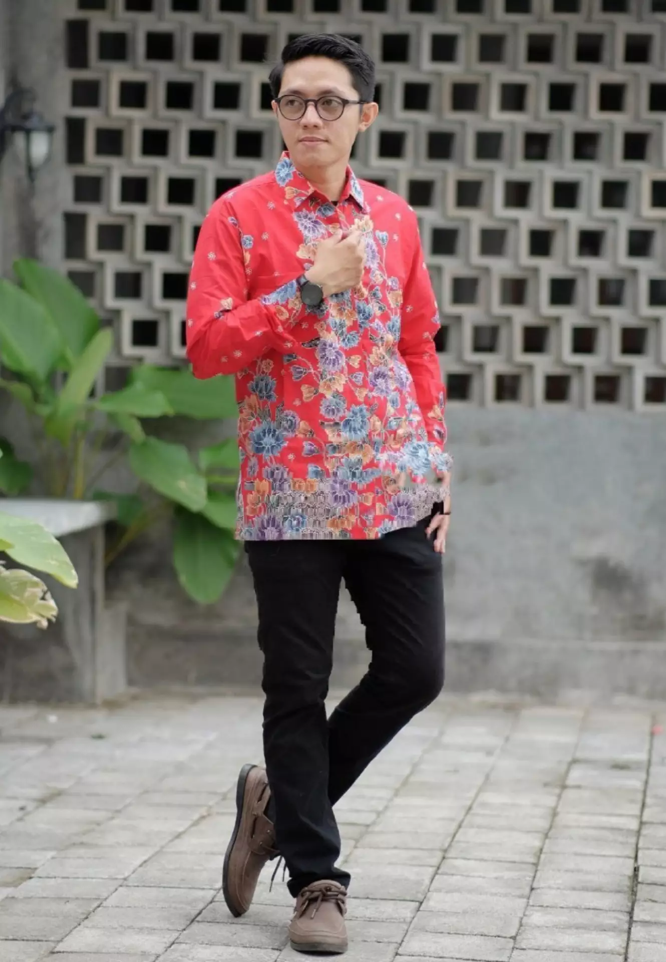 Sabrang Ungu Kuning Kemeja Batik Pria Premium Slimfit Modern Lengan Panjang B.A