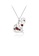 Glamorousky silver 925 Sterling Silver Fashion Cute Hollow Cat Pendant with Garnet and Necklace 33278AC07787DEGS_1