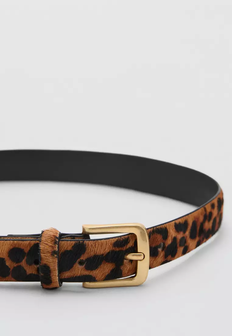 Animal Print Leather Belt