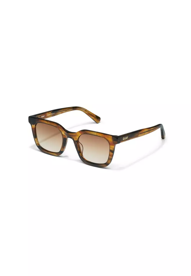 QUAY Game Over Sunglasses - Coffee Swirl/Sepia