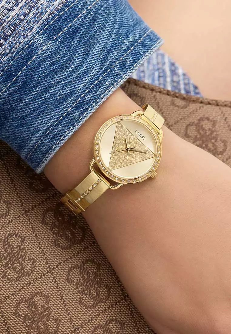 Jual Guess Watch GUESS Ladies Watch TRI BELLINI GOLD TONE