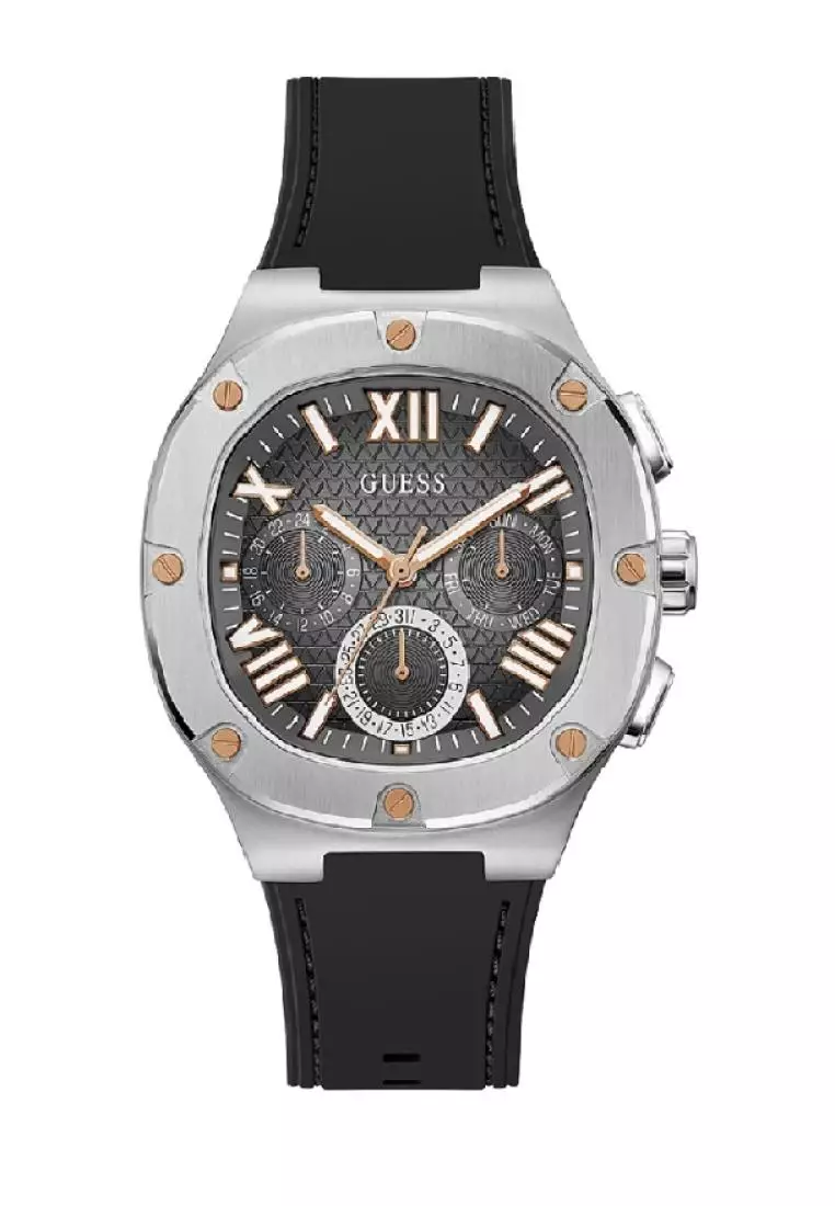 Guess men's stainless steel casual silicone watch on sale