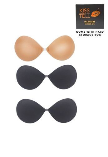 Kiss & Tell black and beige 3 Pack Lexi Thick Push Up Stick On Nubra in 1Nude and 2Black Seamless Invisible Reusable Adhesive Stick on Wedding Bra 隐形聚拢胸 3A962US47C91B3GS_1