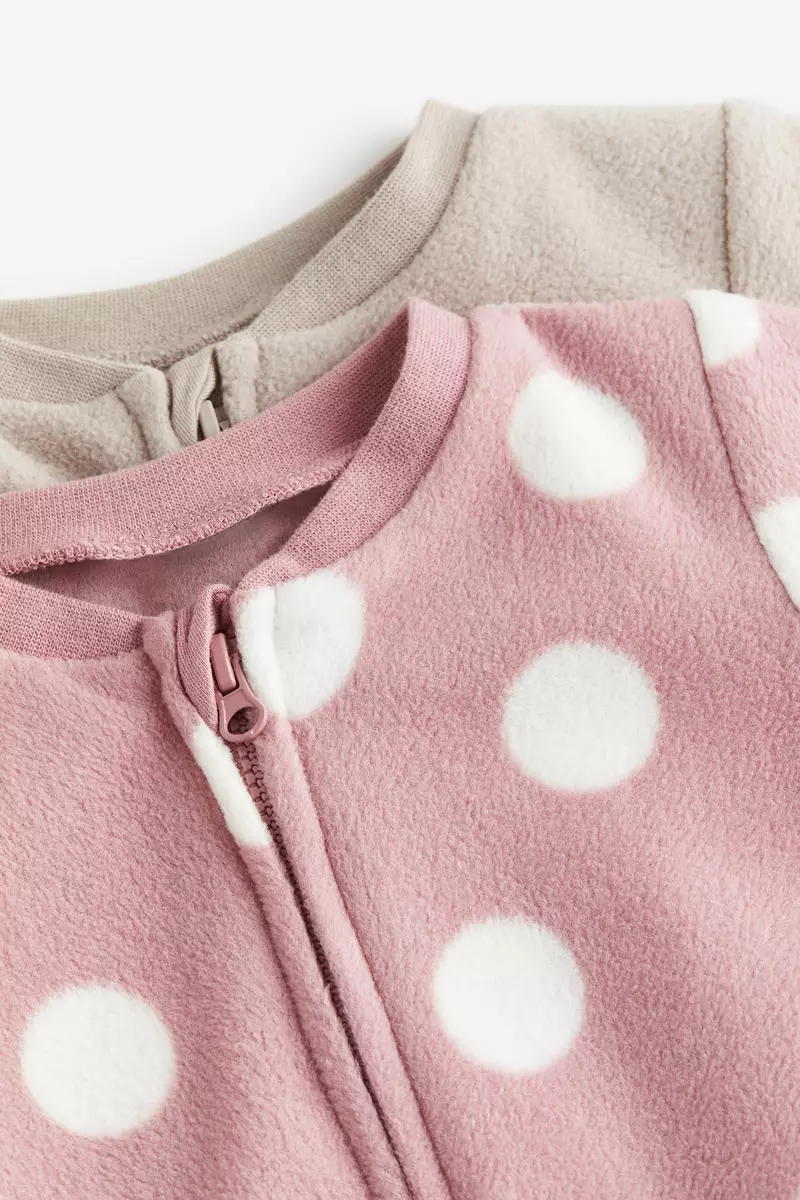 Buy H&M 2pack fleece zipup sleepsuits Online ZALORA Malaysia