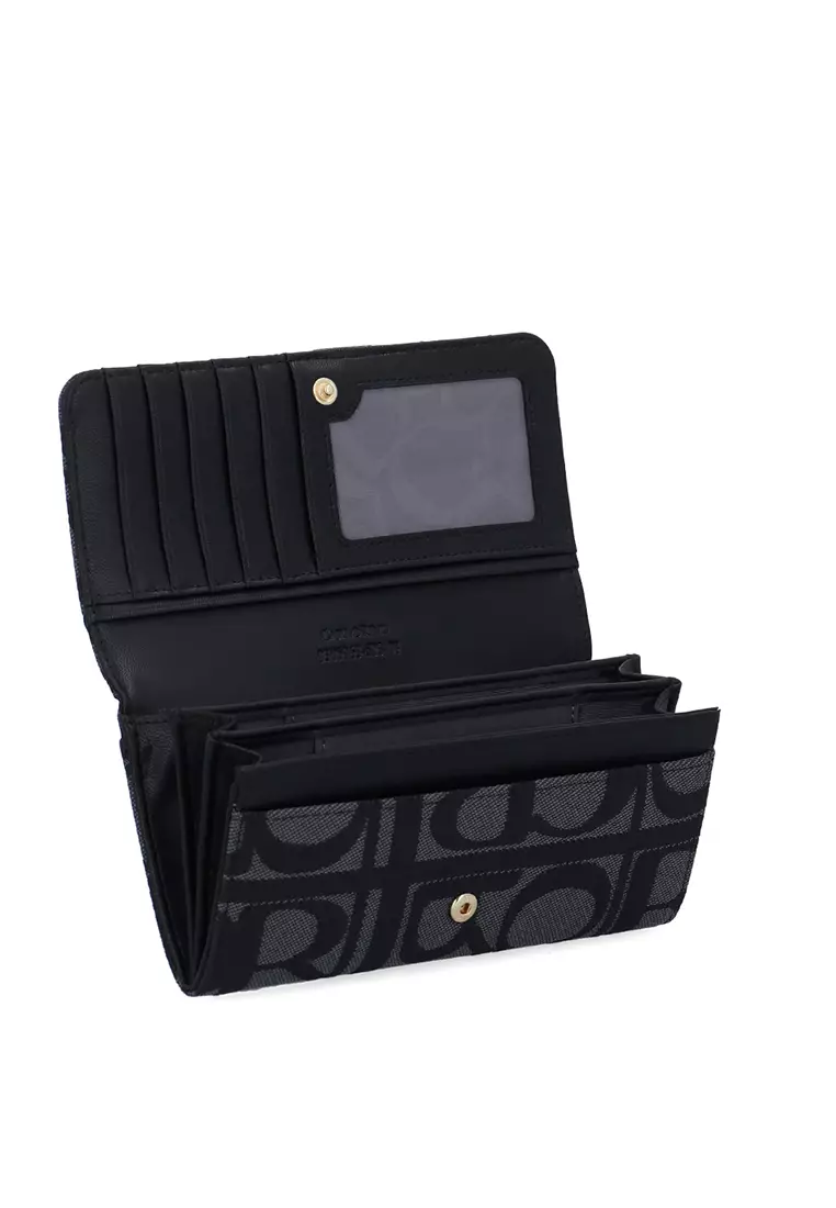 Carlo GEO Jacquard Bi-Fold Wallet - Black