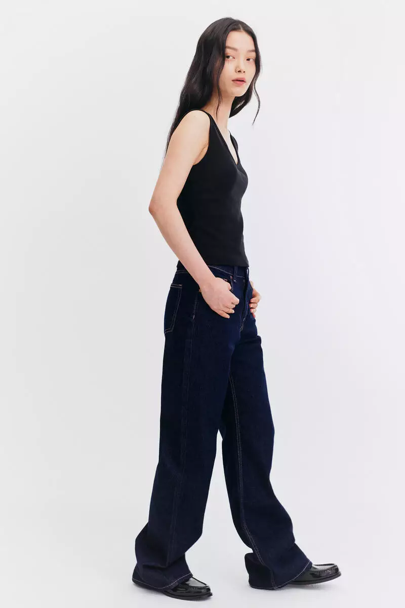 Integral-bra cotton vest top