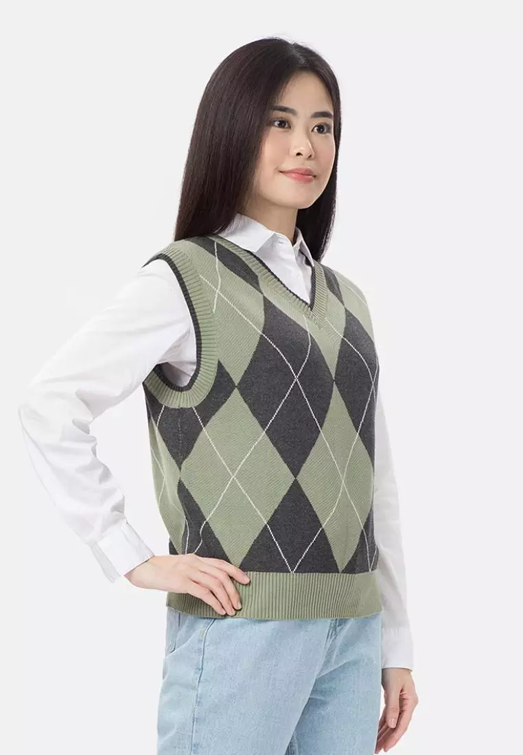 Grace Vest Knit in Green