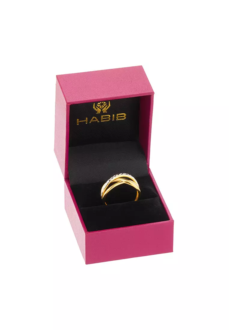 HABIB Oro Italia 916 Yellow and White Gold Ring GR58170125(YW)-BI (22K Gold)