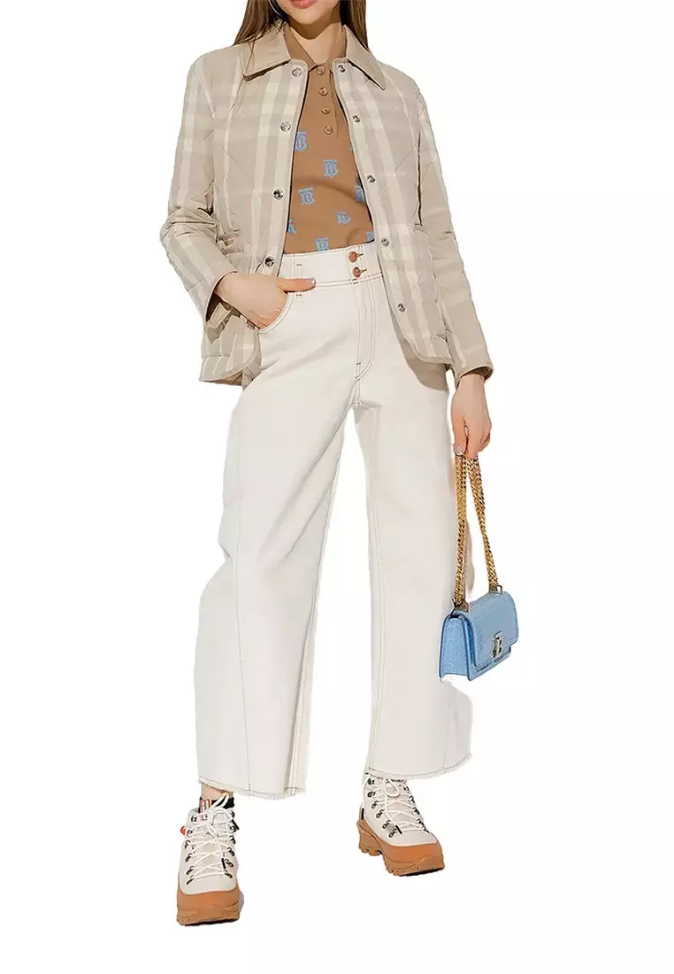 Buy Burberry Burberry Check Diamond Quilted Nylon Barn Jacket in Soft