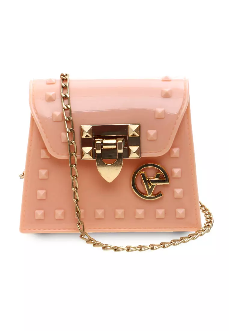 Frith Tas Jelly Slempang Wanita Tali Rantai Design Stylish - Light Pink