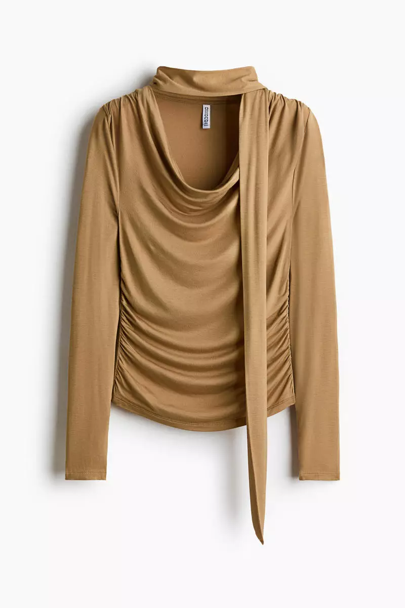 Draped scarf-detail top