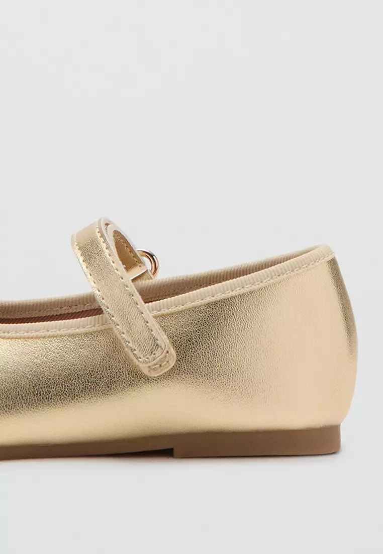 Metallic Bow Ballerina Flats