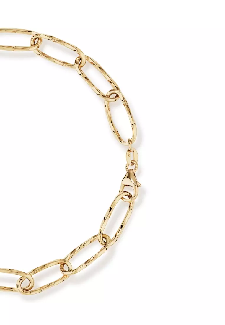 Michael Hill Gold Diamond Belcher Bracelet Filigree Padlock