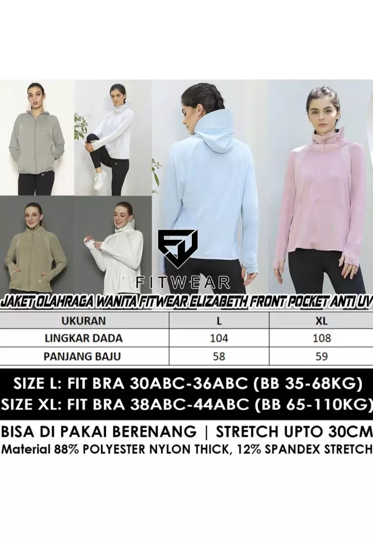 Fitwear - Jaket Olahraga Wanita DRYFIT OVERSIZE ELIZABETH UV FRONT POCKET - DUSTY PINK