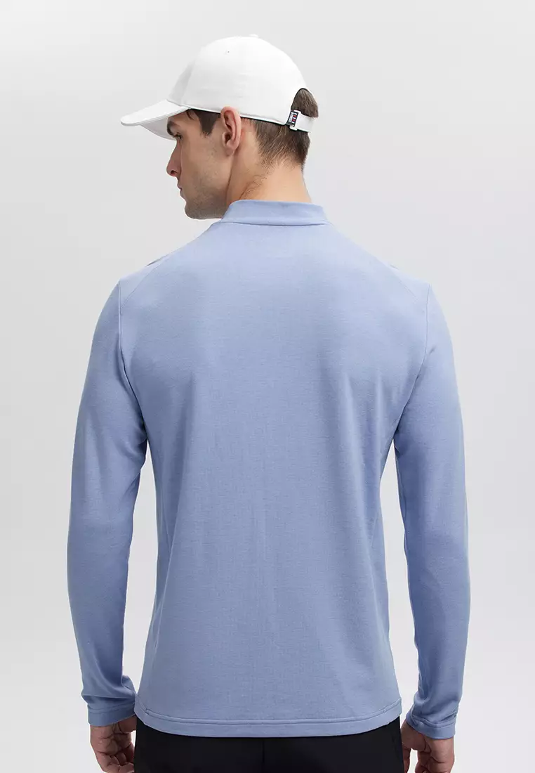 MEN'S K-SWISS LOGO STAND COLLAR LONG SLEEVES T-SHIRT