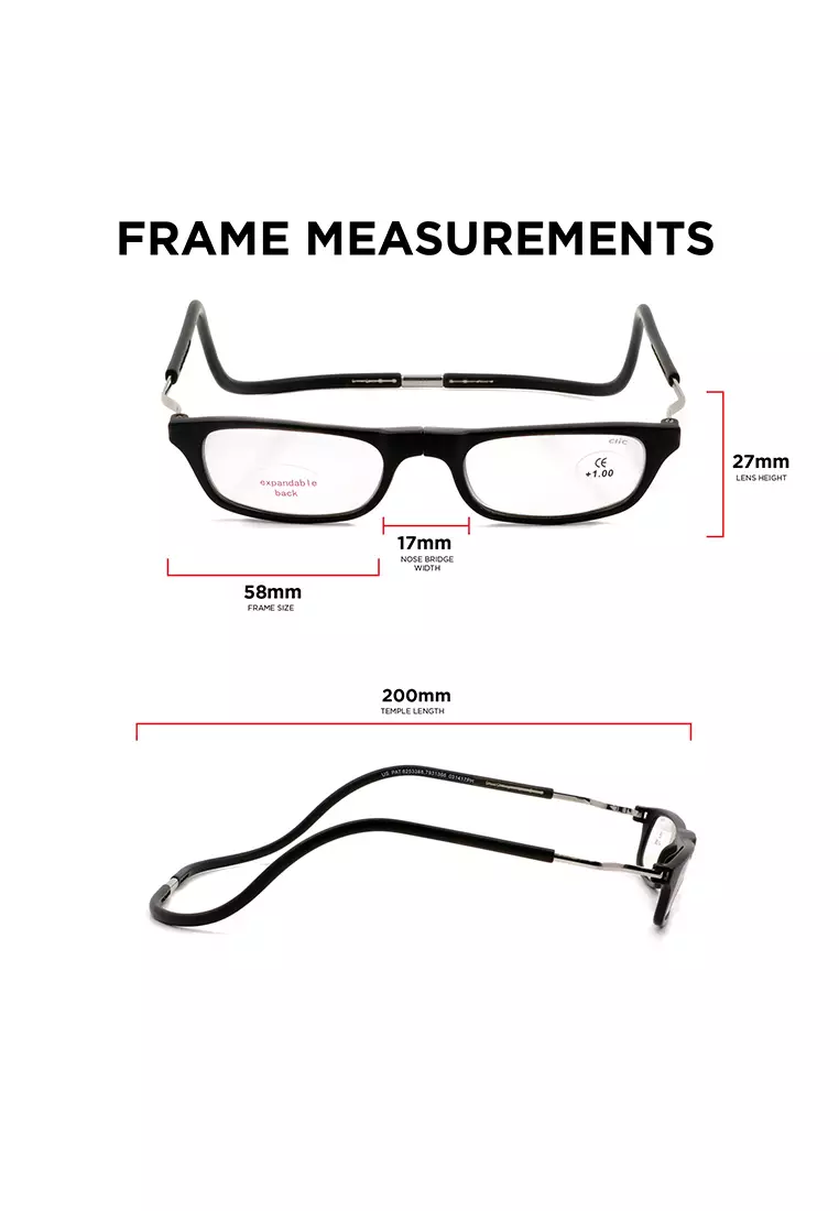 XXL Magnetic (Green) +2.25 Reading Glasses for 58-59 Years Old