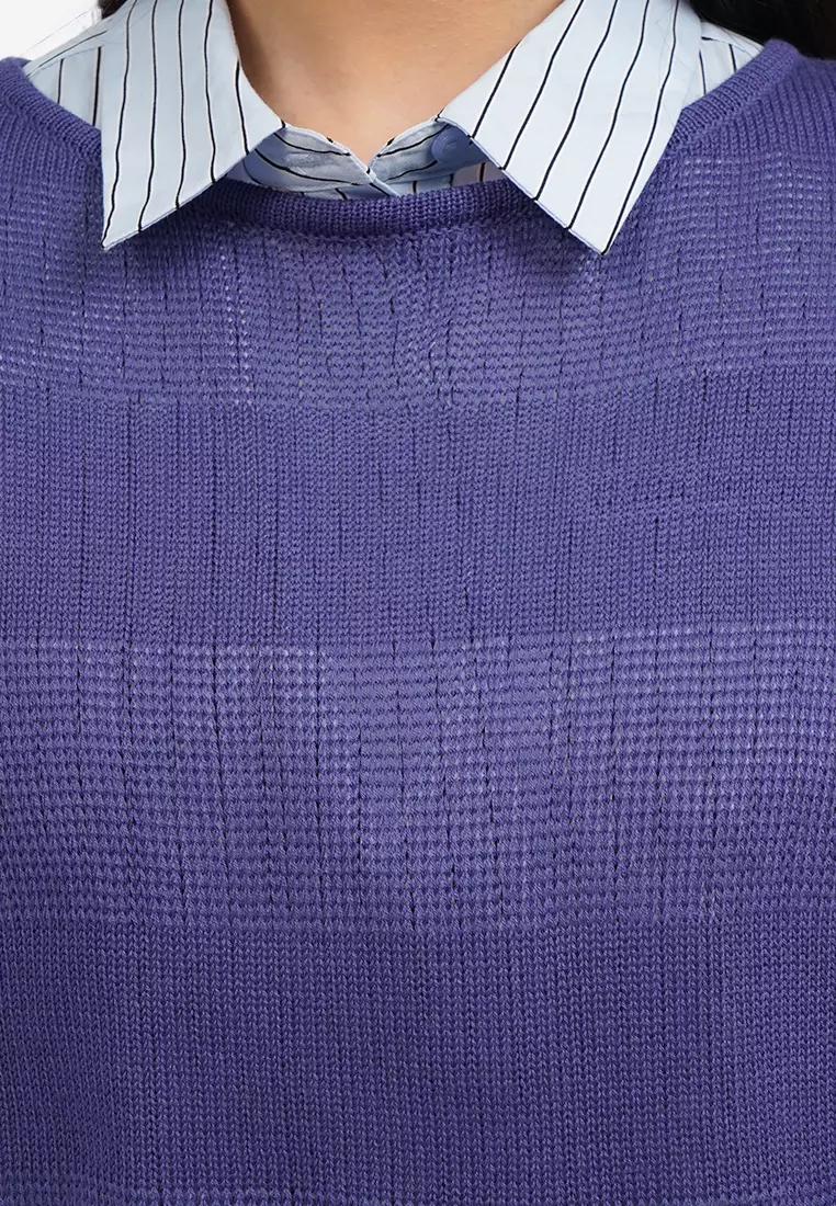 Long Sleeve Textured Knit Sweater