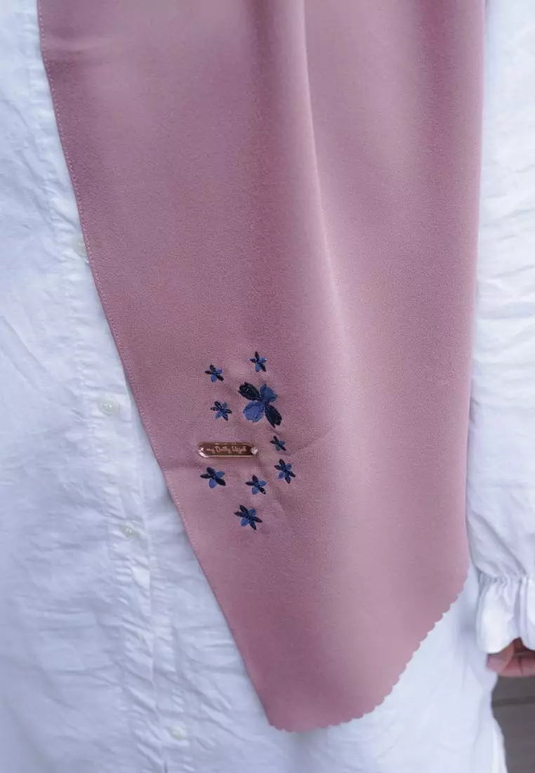 Pasmina Oval Azzura Instan Lasercut Dusty Purple