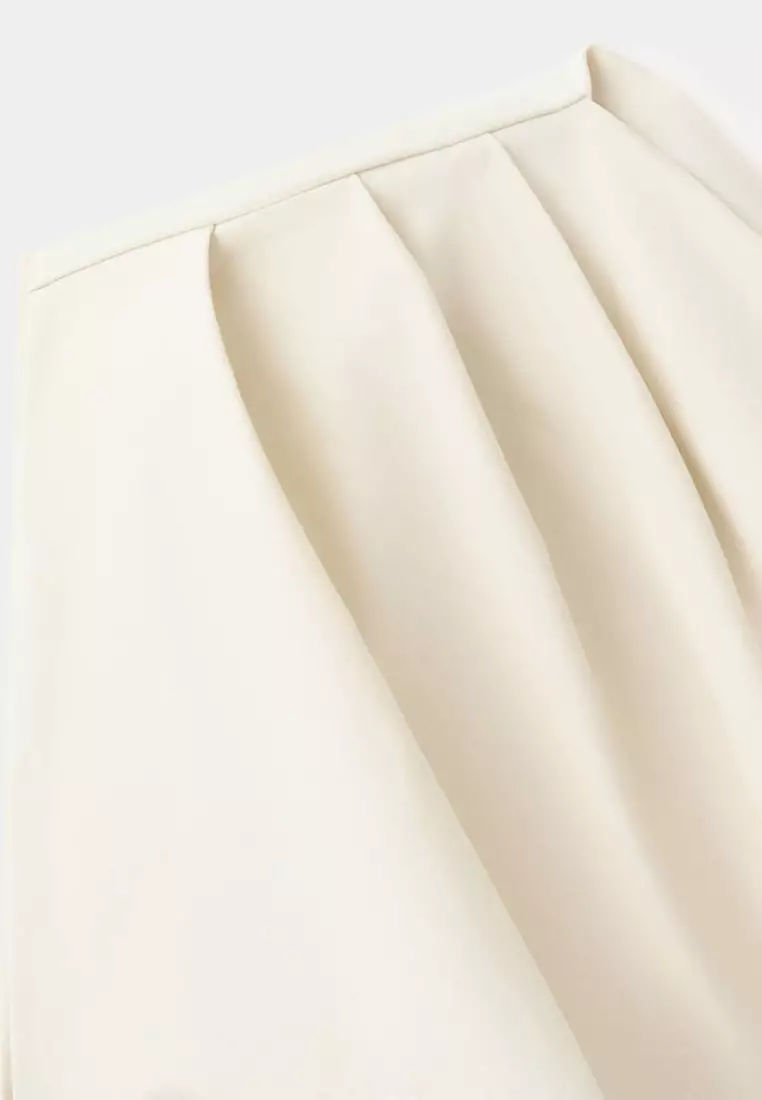 Asymmetric Neckline Dress With Draped Detail