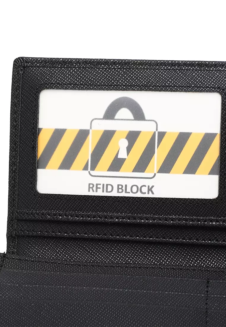 Men's Genuine Leather RFID Blocking Wallet - Black