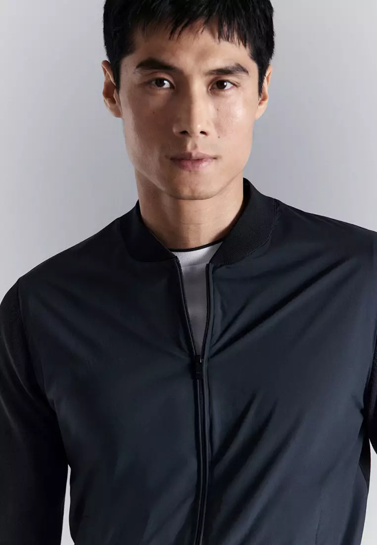 Combined Bomber Jacket In Knit